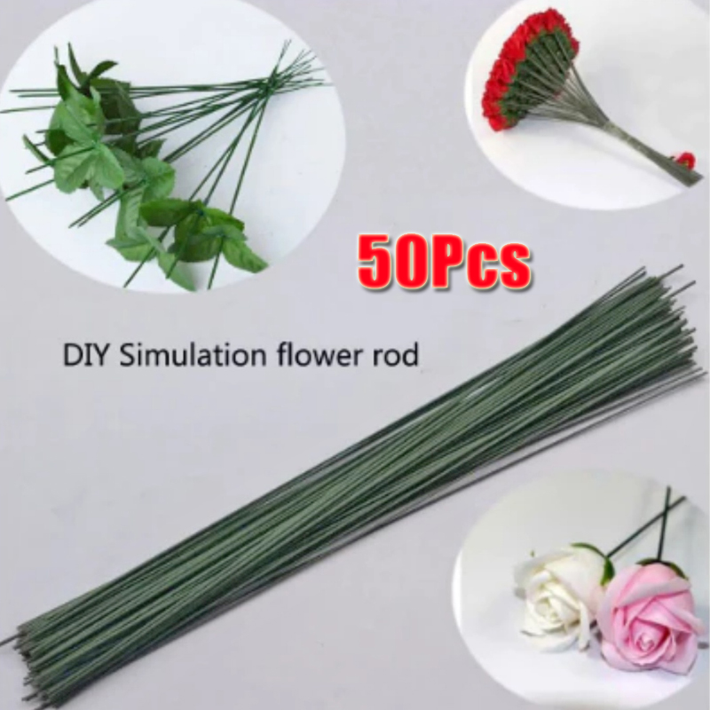 Wire Stem Florist - 50 шт. зеленых проволочных стеблей с